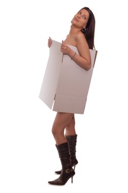 Cardboard girl clipart