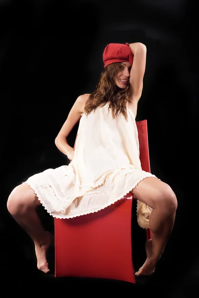 赤いベレー帽 — ストック写真