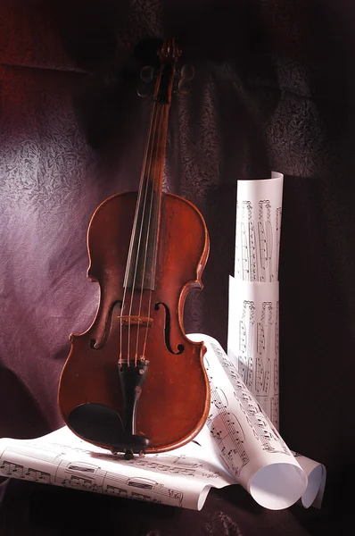 Violino e nota — Foto Stock