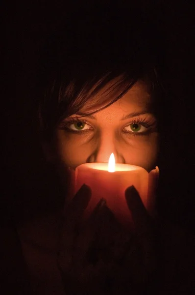 蜡烛肖像 — 图库照片