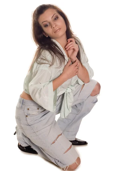 Menina de calça — Fotografia de Stock