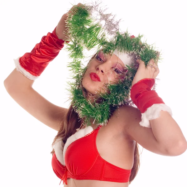 Seksi Noel Baba kız — Stok fotoğraf