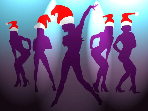 Tanec sexy dívek na Silvestra — Stock fotografie