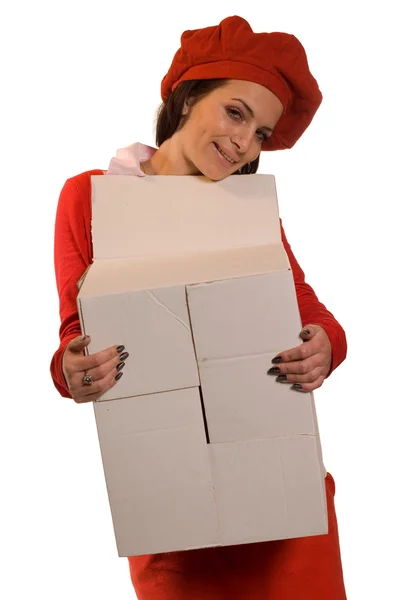 Cardboard girl — Stock Photo, Image