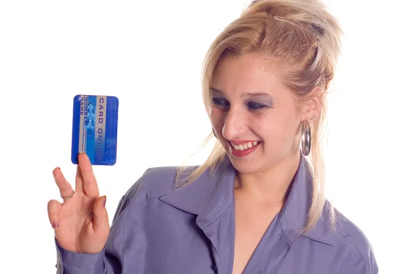 Mujer con tarjeta de crédito —  Fotos de Stock