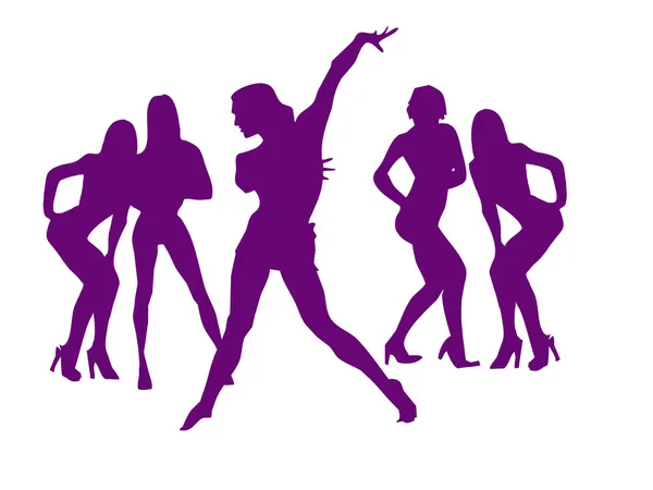 Dance of sexy girls for New Years — Stock Photo, Image