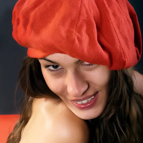 赤いベレー帽 — ストック写真