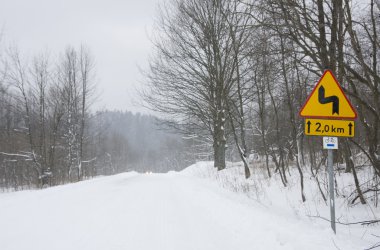 Winter road clipart