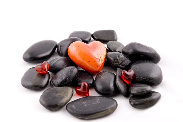 Corações e pedras — Fotografia de Stock