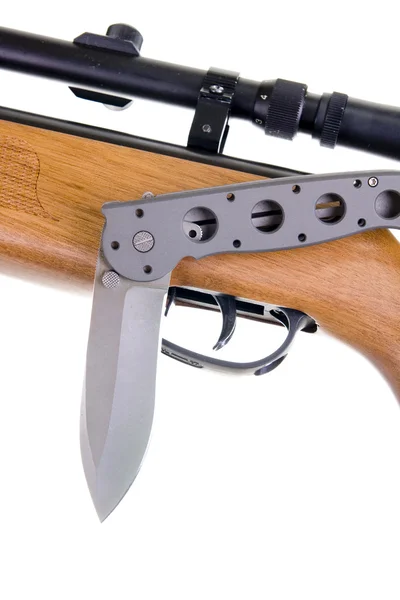 Arma da caccia e coltello — Foto Stock