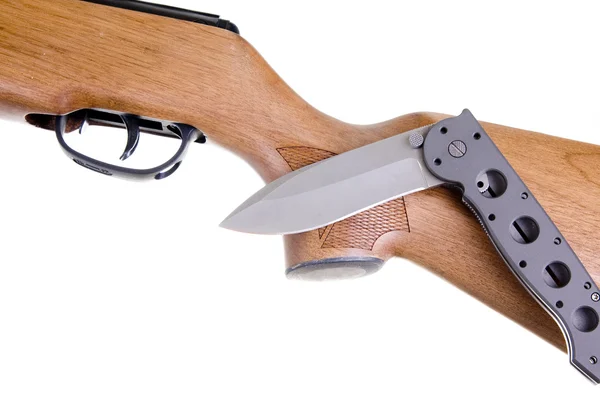 Jagdwaffe und Messer — Stockfoto