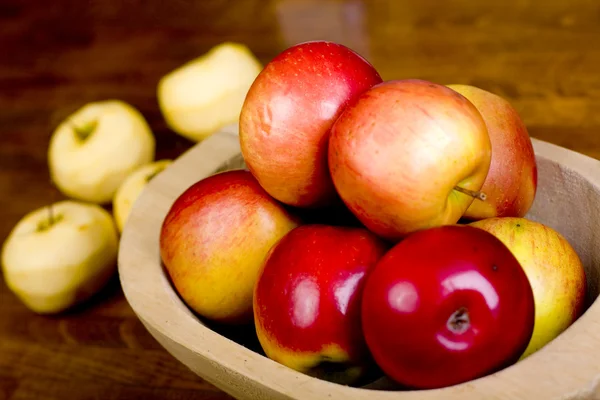 stock image Apples in wooden pan