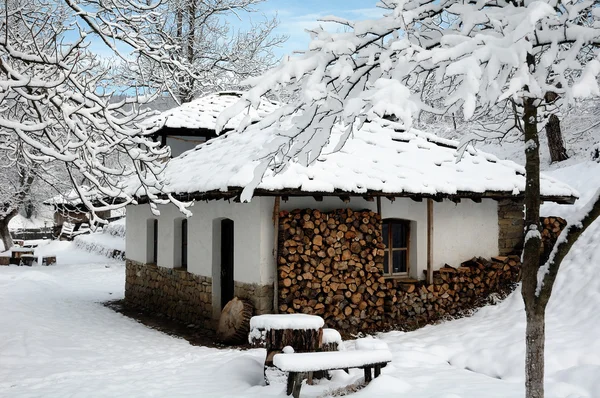 Снежная мельница — стоковое фото