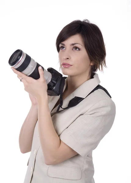 stock image Woman with a camera