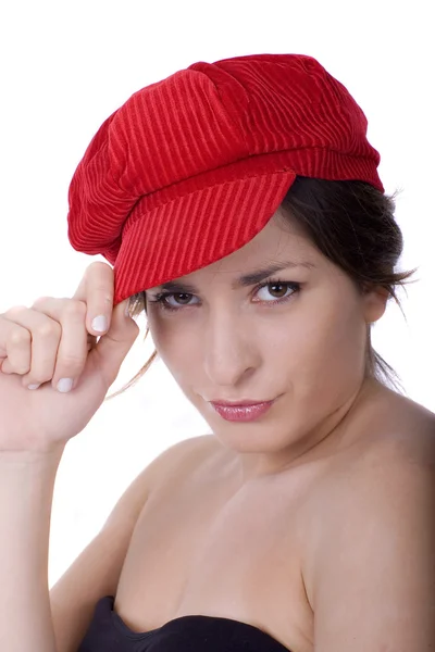 Mujer guapa con sombrero — Foto de Stock