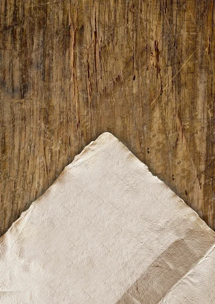 Ročníku staré papíry na dřevo — Stock fotografie