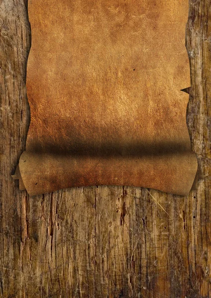 Altes Papier auf Holz — Stockfoto