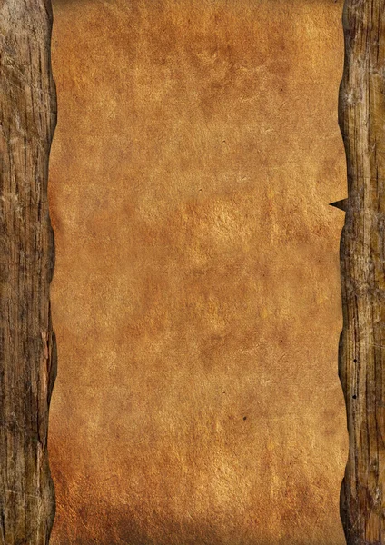Старая старинная бумага на дереве — стоковое фото