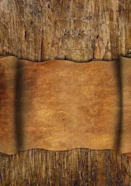 Vintage oud papier op hout — Stockfoto