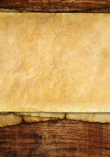 Altes Papier auf Holz — Stockfoto
