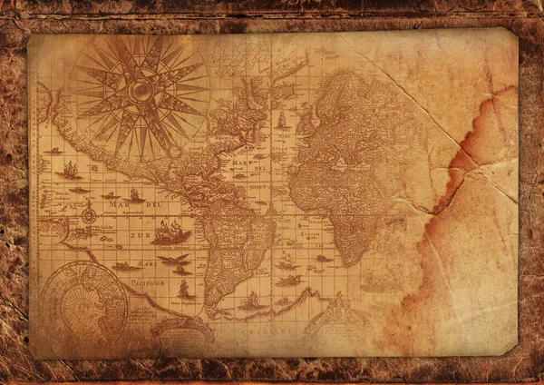 Винтажная старая карта Стоковая Картинка