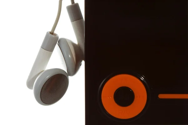 Player and earphones — Stock Photo, Image