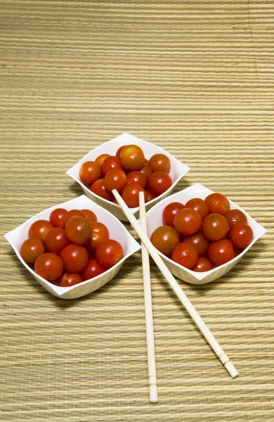 Tomatoes cherries are served japanesque — Stock Photo, Image