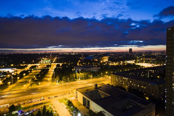 Moscow. Night. Kind from above on VDNH — Stock Photo, Image