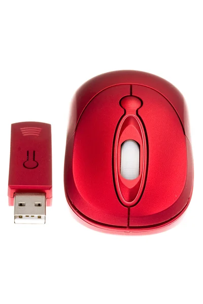 O rato de computador vermelho — Fotografia de Stock
