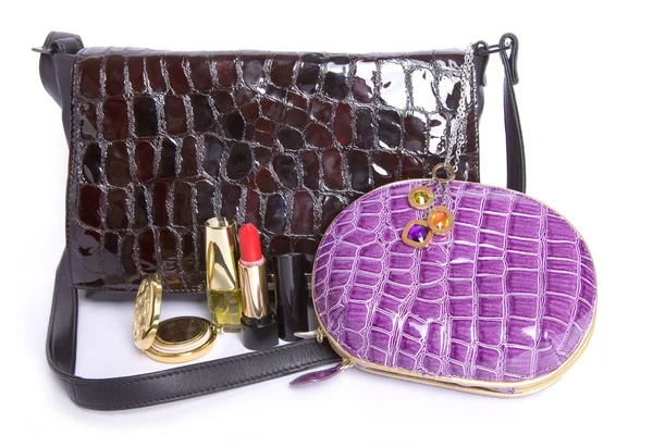 Handbag And cosmetics subjects — Stock Photo, Image