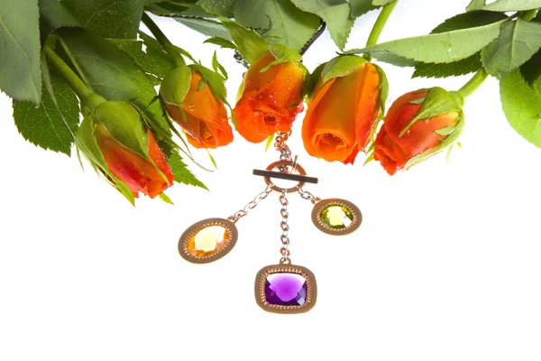 Rosa e ornamento gioielliere — Foto Stock
