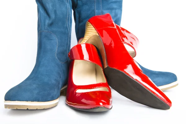Laarzen en de schoenen — Stockfoto