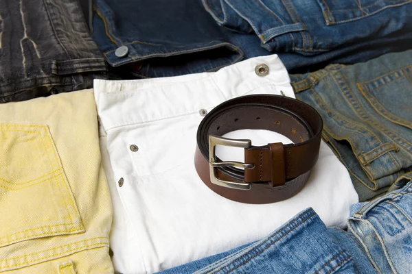Cor jeans e cinto — Fotografia de Stock