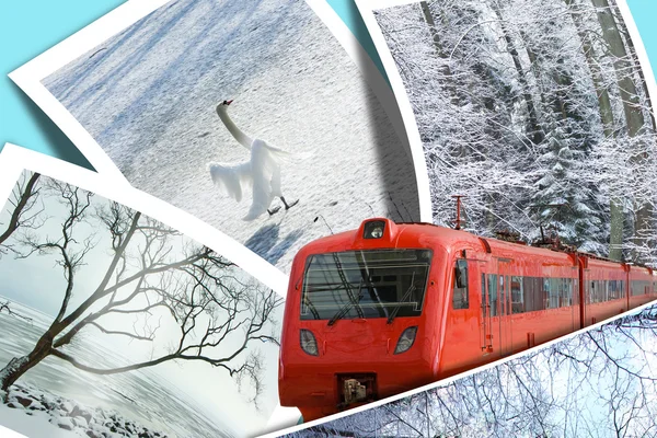 Vlak snu o zimní cestování — Stock fotografie