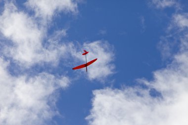 Kite on background of dark blue sky