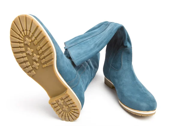 Heldere donker blauwe laarzen — Stockfoto