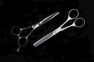 Special scissors for work of hairdresser clipart