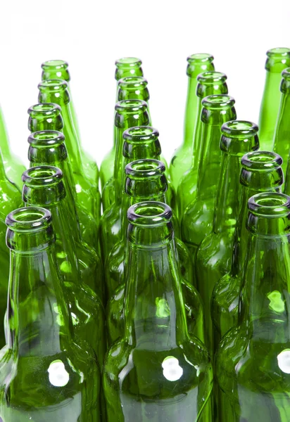 Empty glass bottles on white background — Stock Photo, Image