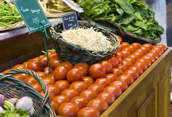 Zeleninové čísla na trhu — Stock fotografie