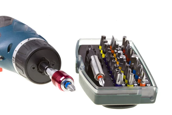 Elektrické akumulační vrtačka šroubovák — Stock fotografie