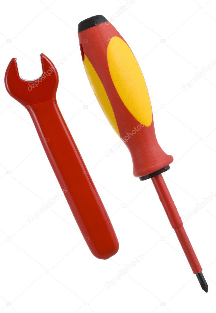 Spanner and screwdriver