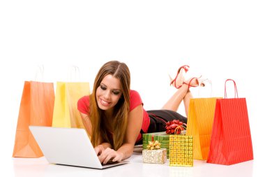 Shopping over internet clipart