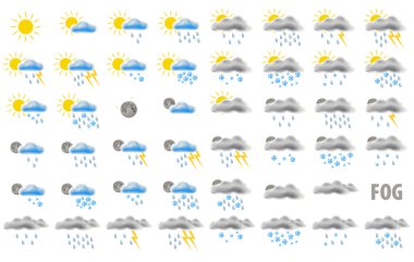 Web weather icons clipart