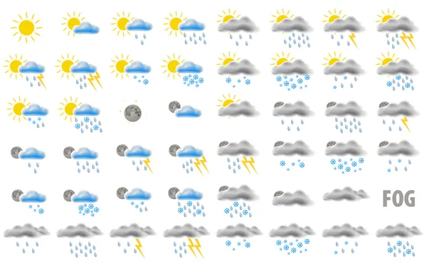Ícones meteorológicos da Web — Fotografia de Stock