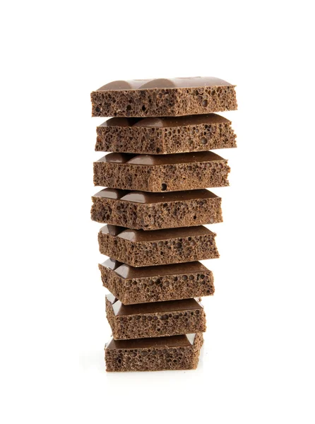Stapel van poreuze chocolat — Stockfoto