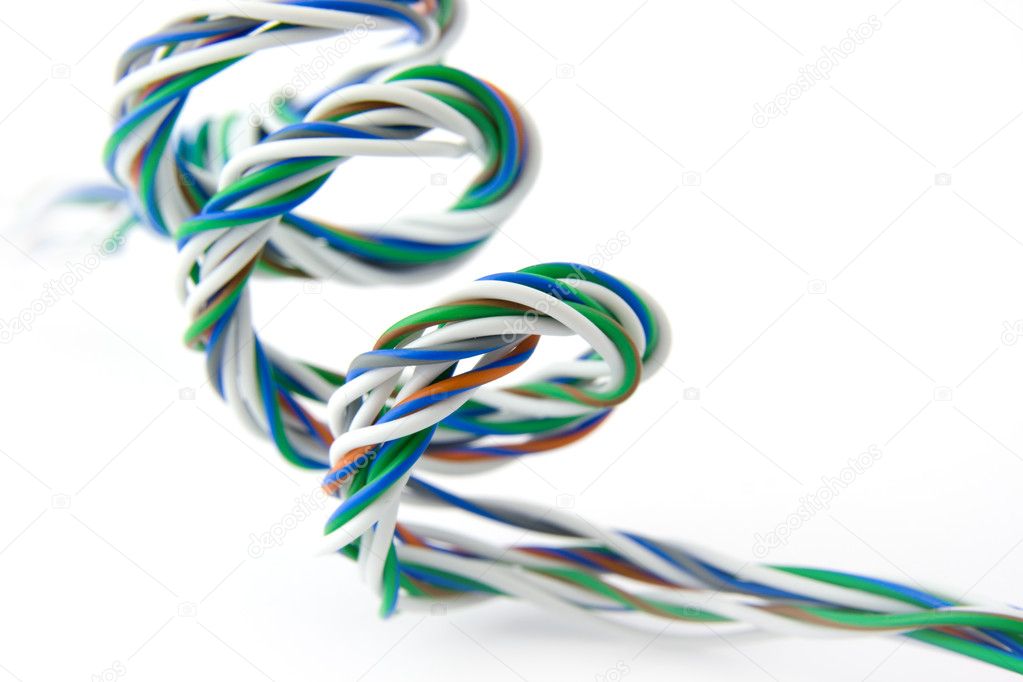 Spiral of colored wires