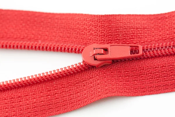 Open red zipper — Stock Photo, Image