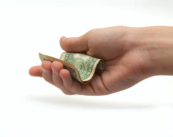One dollar in the hand — Stock Photo, Image