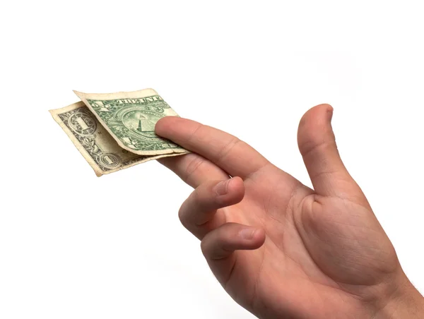 One dollar in the hand — Stock Photo, Image