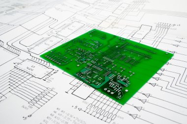 Printed circuit board and schematic clipart